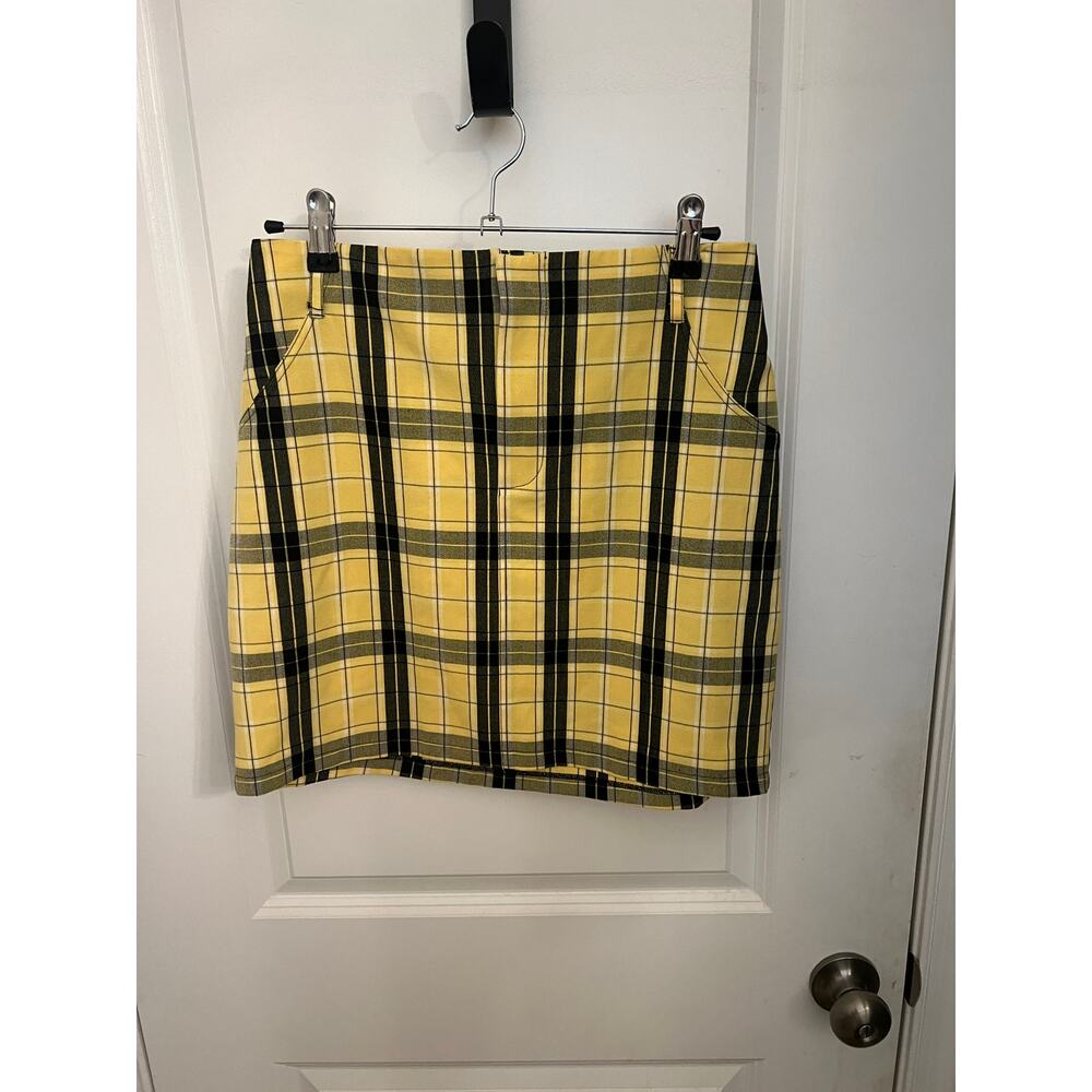 Hollister yellow Plaid Mini Skirt S Clueless Preppy Ultra High-Rise School Girl